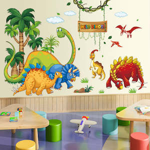 Wall Stickers: Dinosaur Wall Stickers for Kids | Removable Jurassic Decor