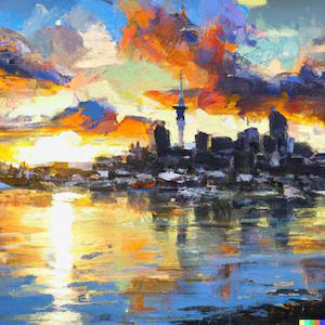 Sunset in Auckland - Art In Bloom Academy