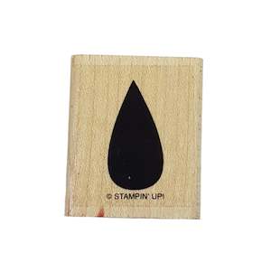 Raindrop Wooden Rubber Stamp