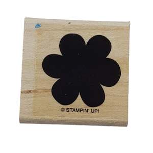 arts and crafts: Solid Flower Wooden Rubber Stamp