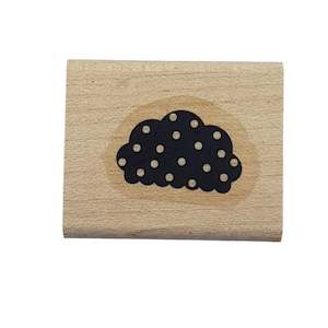 arts and crafts: Cloud With Dots Wooden Rubber Stamp