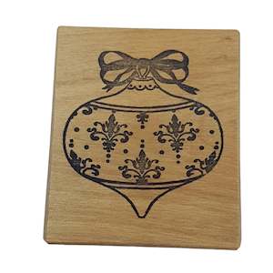 arts and crafts: Christmas Bauble Wooden Rubber Stamp
