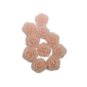 Acrylic Resin Wood: 10pc Light Pink Resin Flower Cabochons