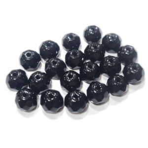 Czech Glass Beads: 20pc Czech Black Rondelle Beads