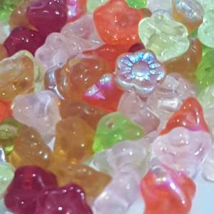 Czech Glass Beads: 25pc Czech Tango Baby Bell Flowers