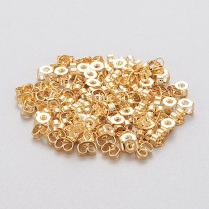Earring Findings: 50pc Stainless Steel Gold Earring Backs
