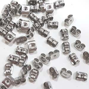 Earring Findings: 50pc Stainless Steel Earring Backs