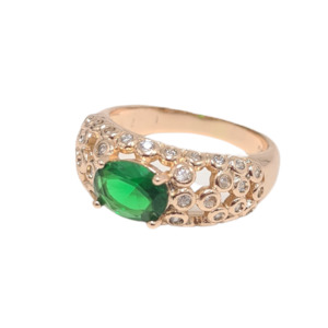 Rings 1: Green Oval CZ Ring