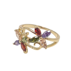 Rings 1: Mutli Colour Floral CZ Ring
