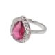 Pink Tear Drop CZ Ring