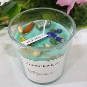 Incense Holders Candles: Handmade Fluorite Crystal Jasmine Infused Candle