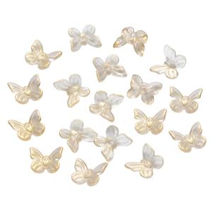 Glass Beads: 10pc Glitter Glass Butterfly Charms