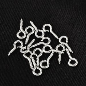 Jewellery Findings: 7mm Silver Screw Eye Pins