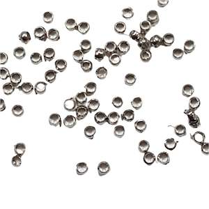 Jewellery Findings: 100pc 2mm Round Dark Silver Crimps