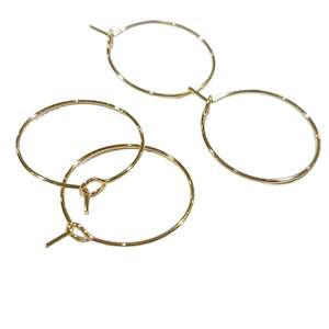 Earring Findings: 12pc Gold Wine Charm/Earring Hoop Rings