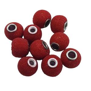 Kashmiri Beads: 10pc Red  Kashmiri Beads