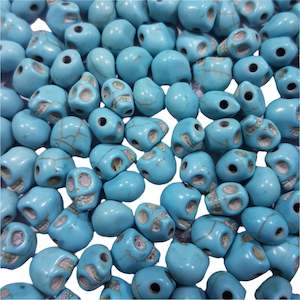 10pc Turquoise Skull Beads