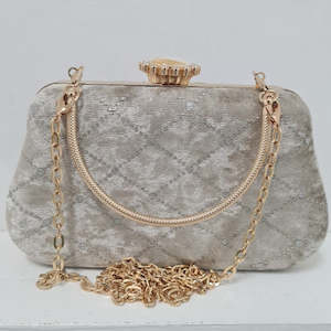Grey Velvet Clutch Purse.