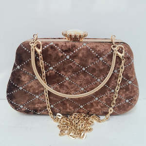 Brown Velvet Clutch Purse.