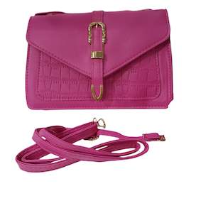 Bags And Wallets: Stone Pattern Pink Handbag