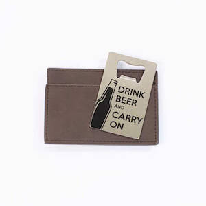 Bags And Wallets: Men's Wallet & Bottle Opener - 'Drink Beer & Carry On'
