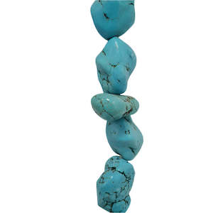 Gemstone Beads: Extra Large Blue Howlite Beads