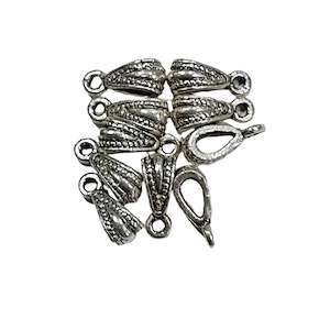 Jewellery Findings: 10pc Silver Pendant Slider Bail