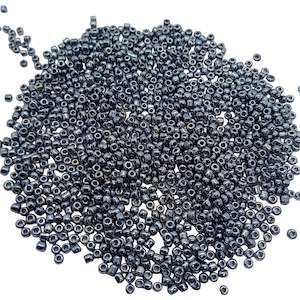 Seed Beads: 15g 11/0 2mm Gunmetal Black Seed Beads