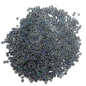 15g 11/0 2mm Black Iris Lined Seed Beads