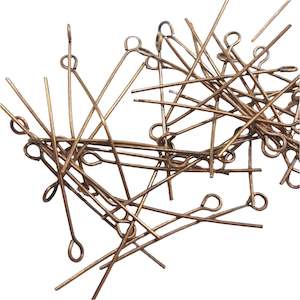 Jewellery Findings: 50pc 2-3cm  Antique Copper Eye Pins