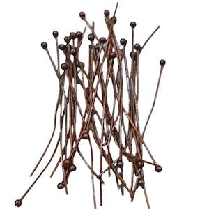 Jewellery Findings: 50pc 4cm Copper Ball Head Pins