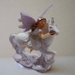 Other Magical Goodies: Fairy & Unicorn With Gemstone - Snuggling