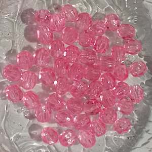 Sale: BULK SALE! 1000 Pink Acrylic Faceted Beads