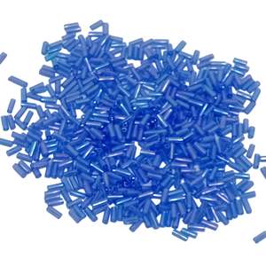 Seed Beads: 15g 5mm Blue AB Bugle Glass Beads