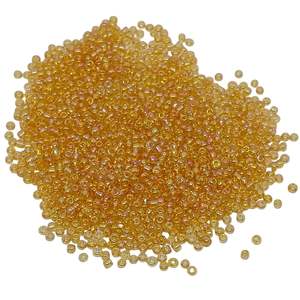 15g 11/0 2mm Amber AB Seed Beads