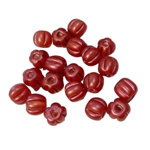 Glass Beads: 20pc Metallic Red Glass Beads