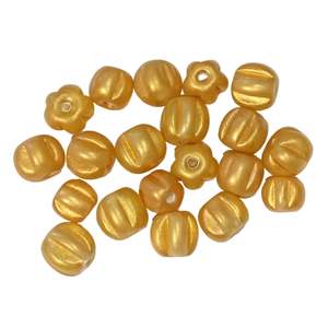 Glass Beads: 20pc Metallic Gold Glass Beads