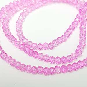2.5mm Pink Crystal Rondelle Beads