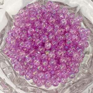 Acrylic Resin Wood: 50g 6mm Purple Two AB Acrylic Beads