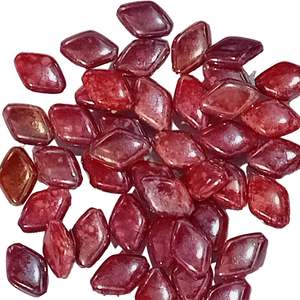 Acrylic Resin Wood: 50pc 17mm Red & White Diamond Beads