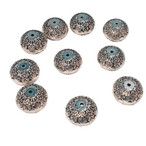 Acrylic Resin Wood: 10pc 20mm Antique Silver Rondelle Acrylic Beads