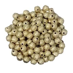 200pc 8mm Light Gold Metallic Acrylic Beads