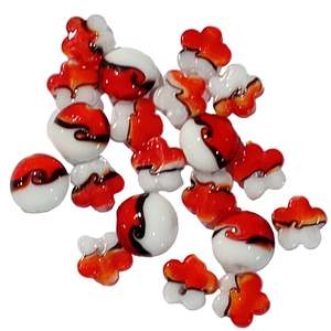 Lampwork Beads: 20pc Pokémon Ball Inspired Lampwork Bead Pack