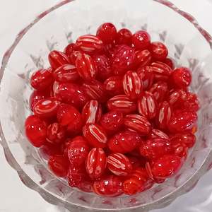 SALE! 72pc 15mm Oval Mixed Red & White Glass Beads.