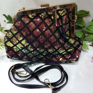 Bags And Wallets: Colourful  Glitter Sequin Clutch Purse