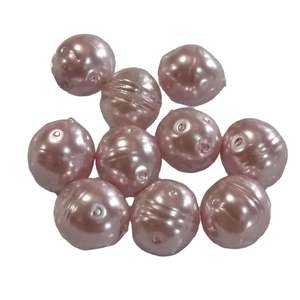 Glass Beads: 10pc Pink Pearl Glass Beads