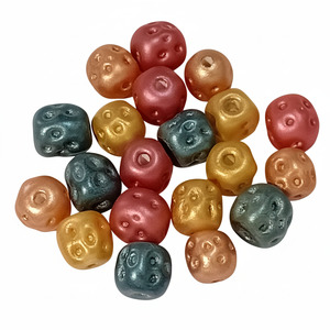 20pc Mixed Colour Metallic Baroque Glass Beads