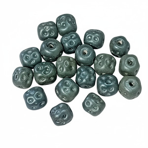 Glass Beads: 20pc Blue Metallic Baroque Glass Beads