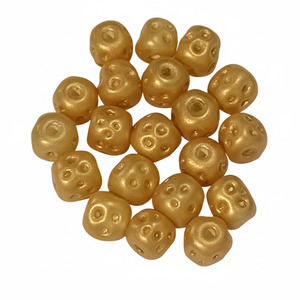 Glass Beads: 20pc Gold Metallic Baroque Glass Beads