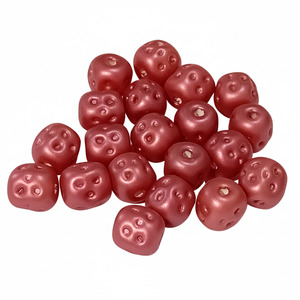 20pc Red Metallic baroque Glass Beads